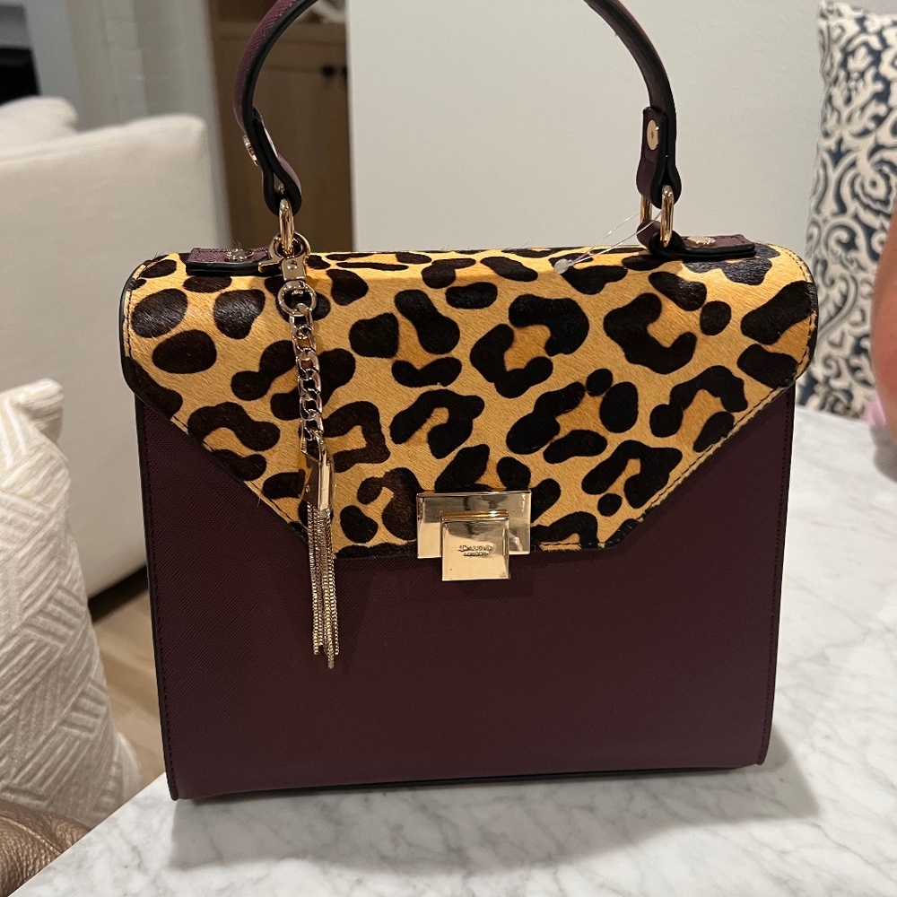 Dune London Leopard Merlot Purse
